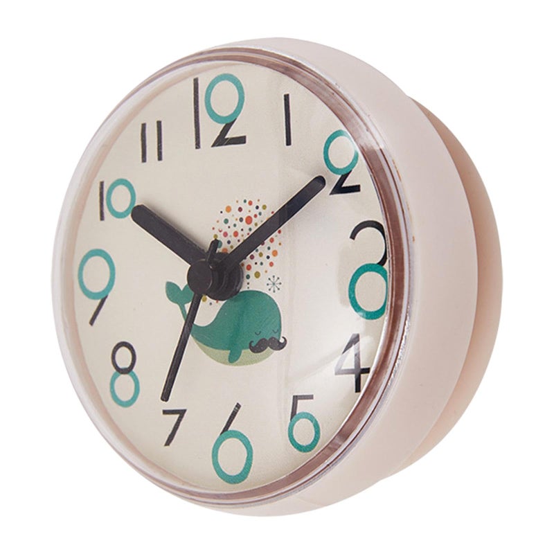 Gray Shower Clock with Suction Cup Water Resistant Easy Reading Round Clock for Bathroom Pool Home Decor - Image 2