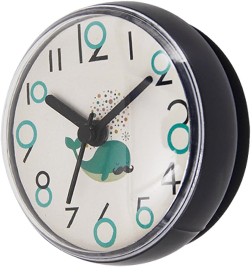 Gray Shower Clock with Suction Cup Water Resistant Easy Reading Round Clock for Bathroom Pool Home Decor - Image 1