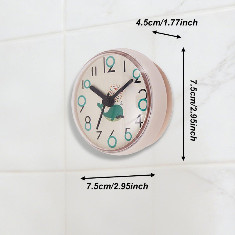Gray Shower Clock with Suction Cup Water Resistant Easy Reading Round Clock for Bathroom Pool Home Decor - Image 5