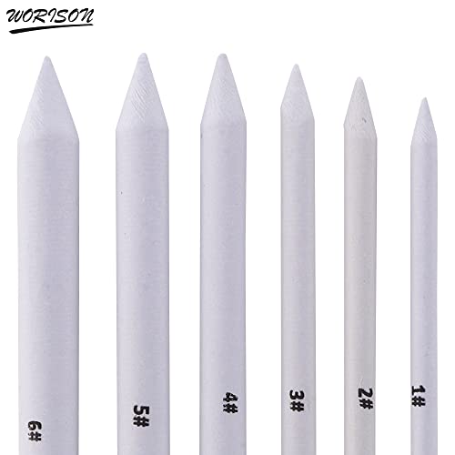 Worison Paper Blending Stump Set with Sand Paper and Kneadable Art Eraser - (White) - Image 4