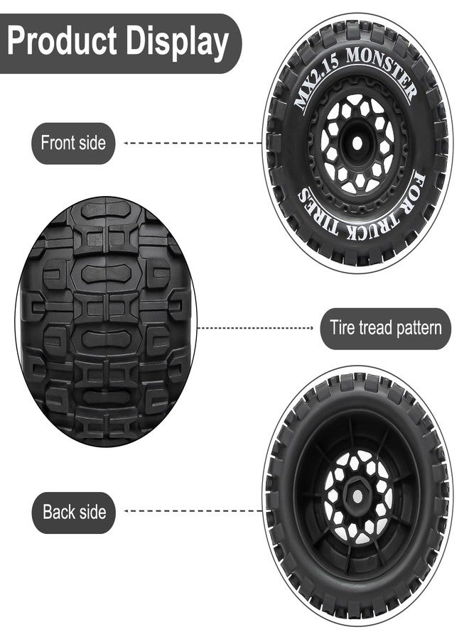 LRFHL 12mm Hex RC Wheel Tires for 1/16 Traxxas Mini Maxx 107154-1 Mini XRT VXL 108076-1 E-Revo Mini XRT MJX 16207 16210 16209 16208 HSP 94186 LOSI 1/18 Mini LMT RC Truck Tires Wheel Upgrade (4PCS) - Image 5