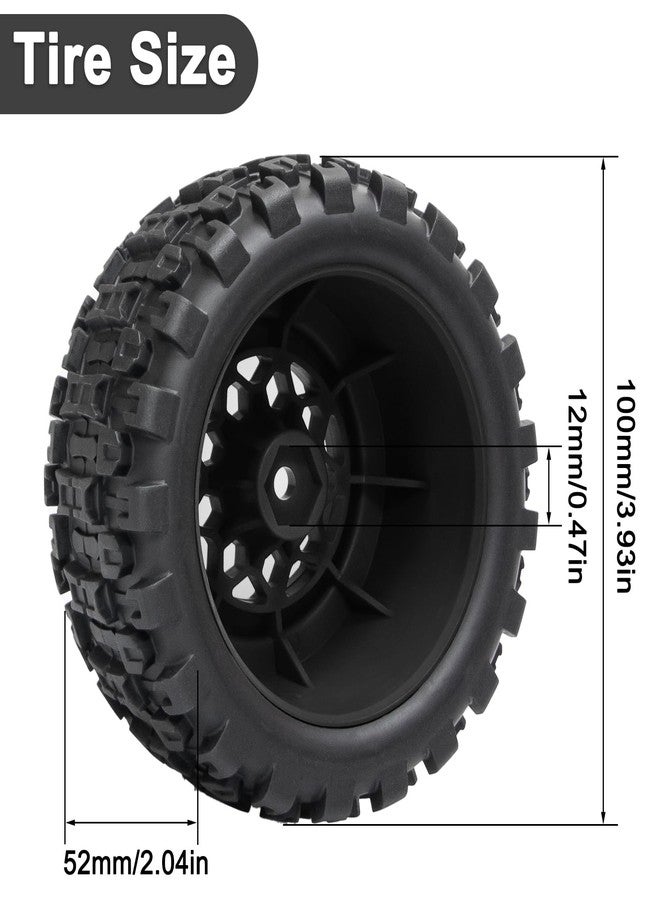 LRFHL 12mm Hex RC Wheel Tires for 1/16 Traxxas Mini Maxx 107154-1 Mini XRT VXL 108076-1 E-Revo Mini XRT MJX 16207 16210 16209 16208 HSP 94186 LOSI 1/18 Mini LMT RC Truck Tires Wheel Upgrade (4PCS) - Image 4