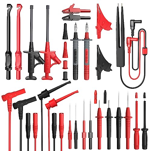 Goupchn 25PCS Silicone Multimeter Test Leads Kit with Replaceable Wire Piercing Probes Set, Alligator Clips, Test Hook Clips, Testing Tweezer for Digital Electrical Multimeter Testing - Image 1