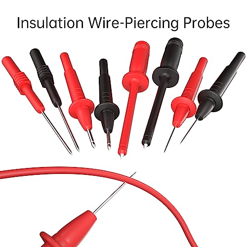 Goupchn 25PCS Silicone Multimeter Test Leads Kit with Replaceable Wire Piercing Probes Set, Alligator Clips, Test Hook Clips, Testing Tweezer for Digital Electrical Multimeter Testing - Image 5