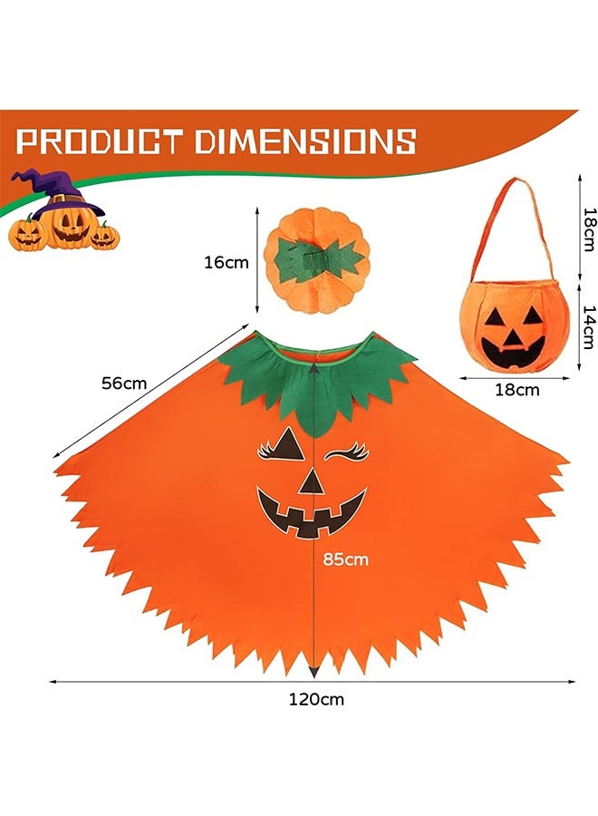 JCB CHIC Halloween Pumpkin Costume Set for Women, Orange Pumpkin Cloak with Hat and Pumpkin Bag, Halloween Pumpkin Costume for Adults with Accessories, Party Decorations - Image 2