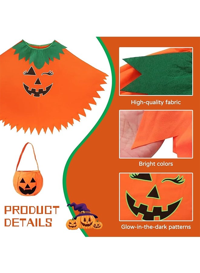 JCB CHIC Halloween Pumpkin Costume Set for Women, Orange Pumpkin Cloak with Hat and Pumpkin Bag, Halloween Pumpkin Costume for Adults with Accessories, Party Decorations - Image 3