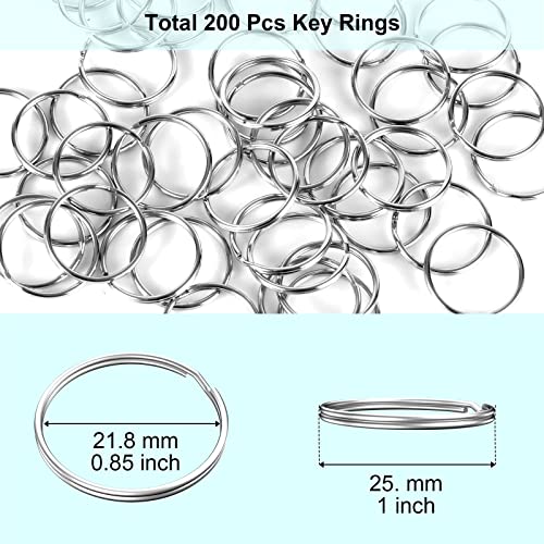 DSUWAZU 200PCS Split Key Rings Bulk for Keychain and Crafts Keychain Rings (Silver 25mm) - Image 2