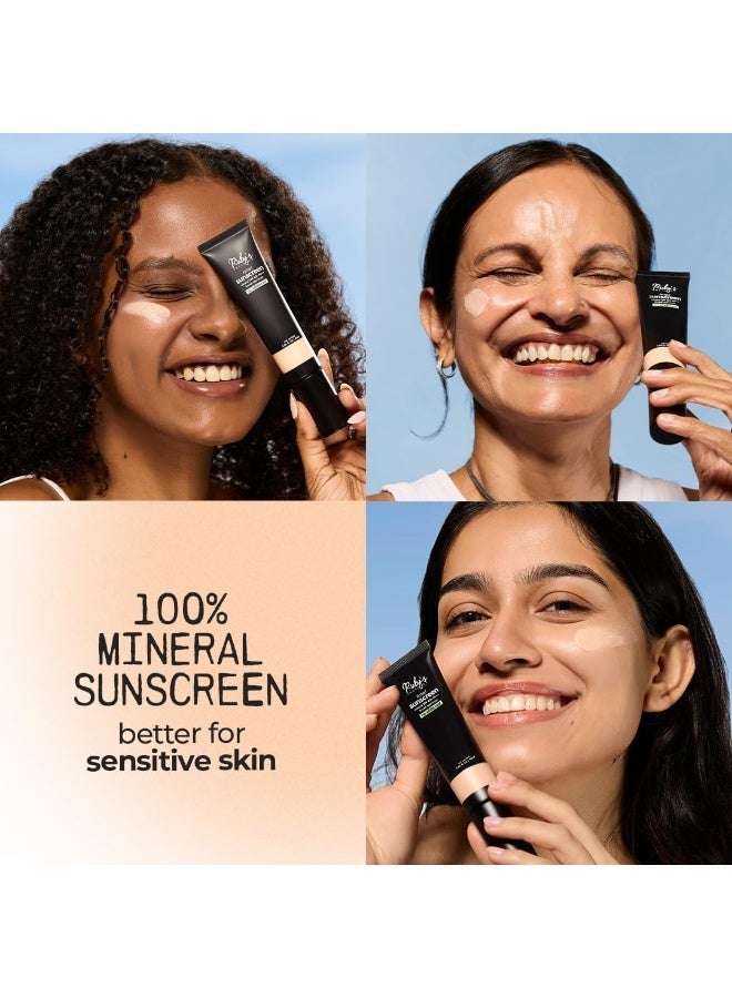 روبيز أورجانيك واقي شمس معدني ملون من Ruby's Organics بمعامل حماية SPF 40، لون عالمي يناسب الجميع، لا يترك أثراً أبيض، مرشحات معدنية 100% للحماية من أشعة UVA وUVB، مقاوم للماء، آمن للبشرة الحساسة، خالٍ من المواد الكيميائية الاصطناعية، طبيعي ونباتي، مناسب لجميع درجات ألوان البشرة - 40 مل - Image 2