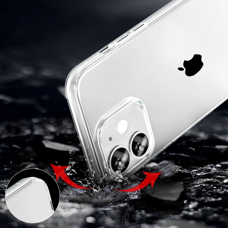 TENOC Phone Case Compatible with iPhone 12 & iPhone 12 Pro, Clear Case Shockproof Protective Bumper Slim Cover for 6.1 Inch - Image 4