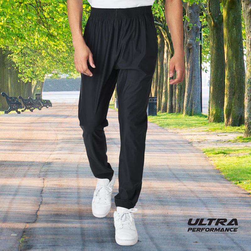 Ultra Performance Men's Athletic Jogger Pants â€“ Stretch Nylon Gym Pants, Active Workout Joggers with Pockets for Men Black - Image 2