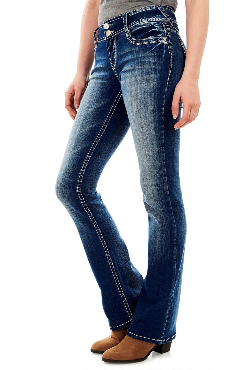 WallFlower Women's InstaStretch Luscious Curvy Bootcut Jeans, Jenna, 15 Long - Image 1