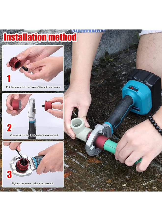 erorex Lithium Water Pipes Melting Device Household Ppr Welding Machine 340℃ Constant Temperature With 20Mm 25Mm 32Mm Replacement Heads - Image 2