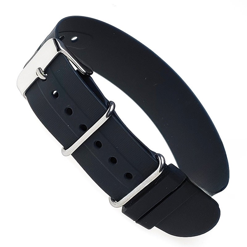 Generic Nato a ZULU Zulu loop 18 20 22MM soft light high tensile silicone rubber watch Grey theme 