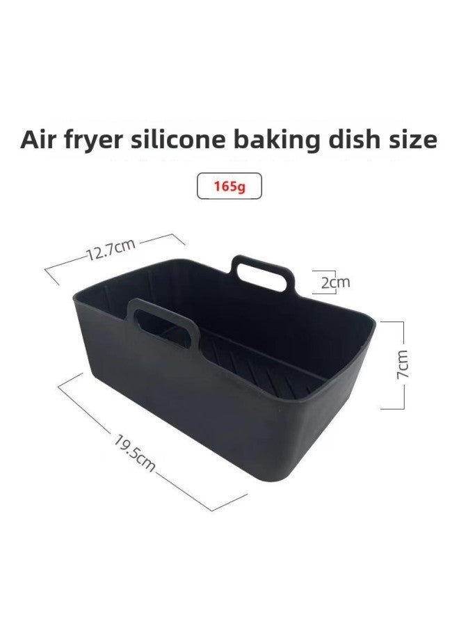 Food Grade Baking Pan Air Fryer Silicone Baking Pan Rectangular Air Fryer Baking Pan Oven Special Baking Tray-Specifications:Rectangular Fryer (net Weight: 165g)-Color:Red  - Image 1