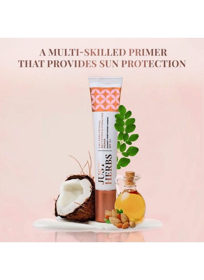 Just Herbs 3 In 1 Porerefiningminimizer Mattifying & Hydrating Primer For Face Makeup Normal Oily Dry And Combination Skin Types 20G  - Image 3