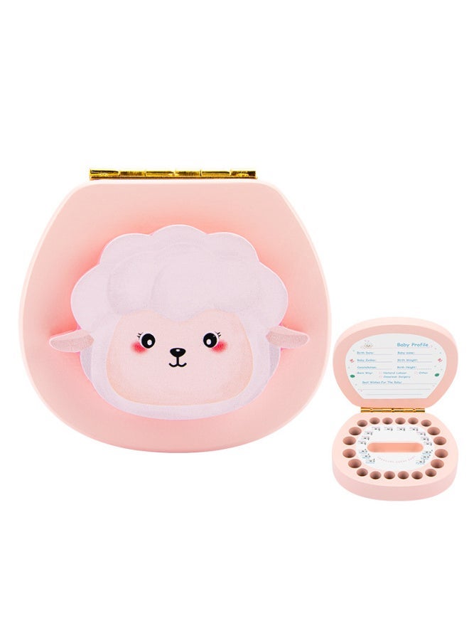 Adorable Teeth Storage Box For Boys And Girls Baby Hair Preservation Memorial Box Cute Tooth Collection Box For Children-Specifications:Pink-Zodiac Sheep - Image 1