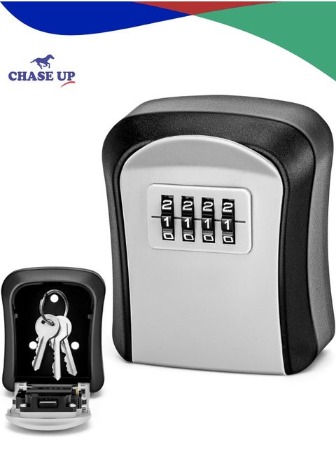 Key Lock Box Safety Password Number Code, 4 Digits Wall Mounted Key Safe Box for Keys Storage Combination Cabinet Lock Outdoor Indoor Home Office Garage Garden