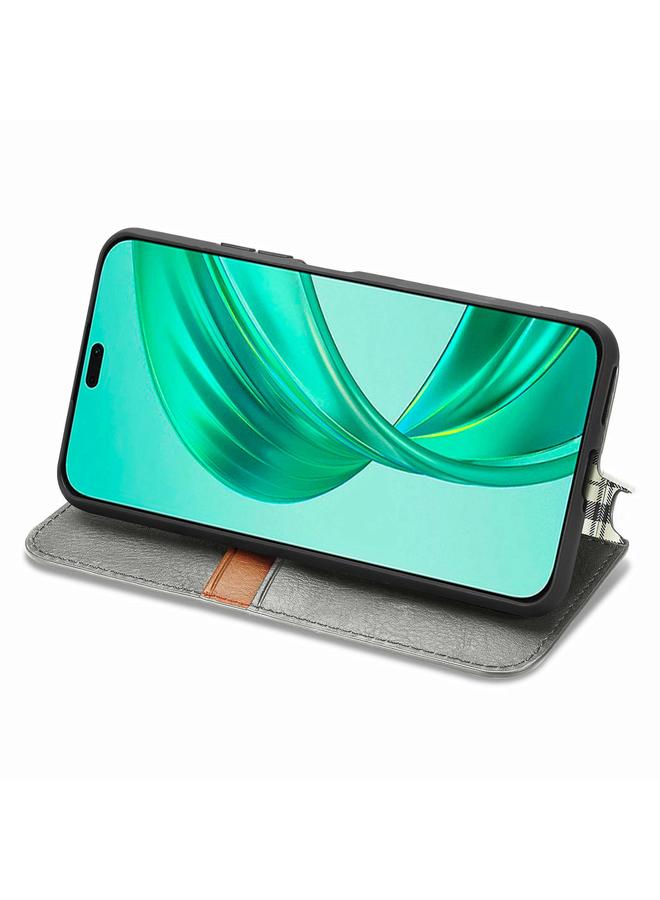 اس-توب جراب هاتف Honor X8b 4G ذو الشبكة المكعبة والمغناطيس المضغوط من الجلد - Image 5