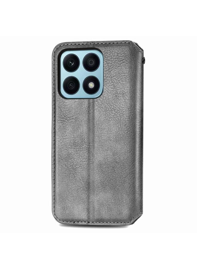 اس-توب جراب هاتف Honor X8b 4G ذو الشبكة المكعبة والمغناطيس المضغوط من الجلد - Image 3