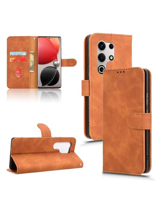 For itel S25 Ultra Skin Feel Magnetic Flip Leather Phone Case(Brown)