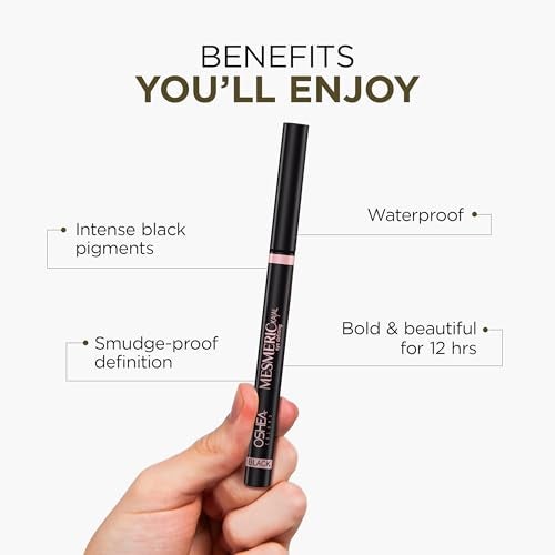 Oshea Colors Mesmeric Waterproof & Smudgeproof Matte Eye Defining Kajal | Intense Pigmentation, 12 Hrs Long Lasting with Quick Drying Formula (Black) - Image 2