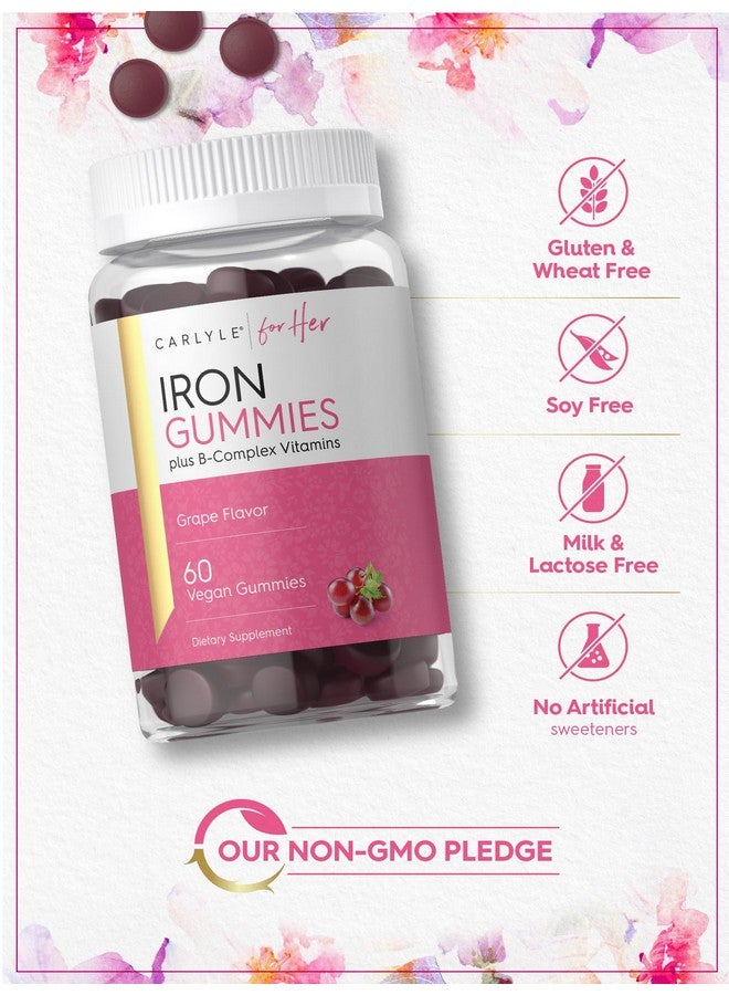 Carlyle جوارب كارلايل الحديدية | مع فيتامينات ب المركب | 60 جواهر نباتية | نكهة العنب | مكمل خالي من الكائنات المعدلة وراثيًا وخالي من الغلوتين - Image 5