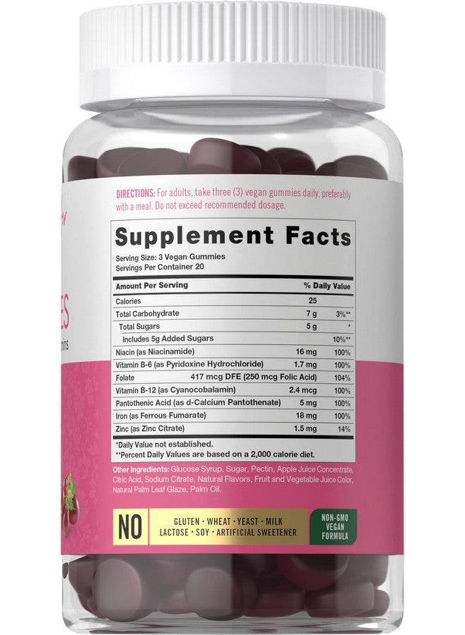 Carlyle جوارب كارلايل الحديدية | مع فيتامينات ب المركب | 60 جواهر نباتية | نكهة العنب | مكمل خالي من الكائنات المعدلة وراثيًا وخالي من الغلوتين - Image 2