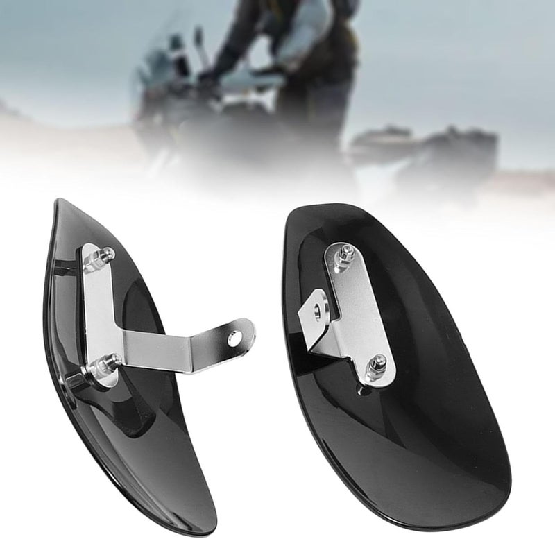 2 Pieces Motorcycle Hand Protector Windshield Deflectors Wind Deflector Premium Metal PVC Suitable for Riding, Black - Image 5
