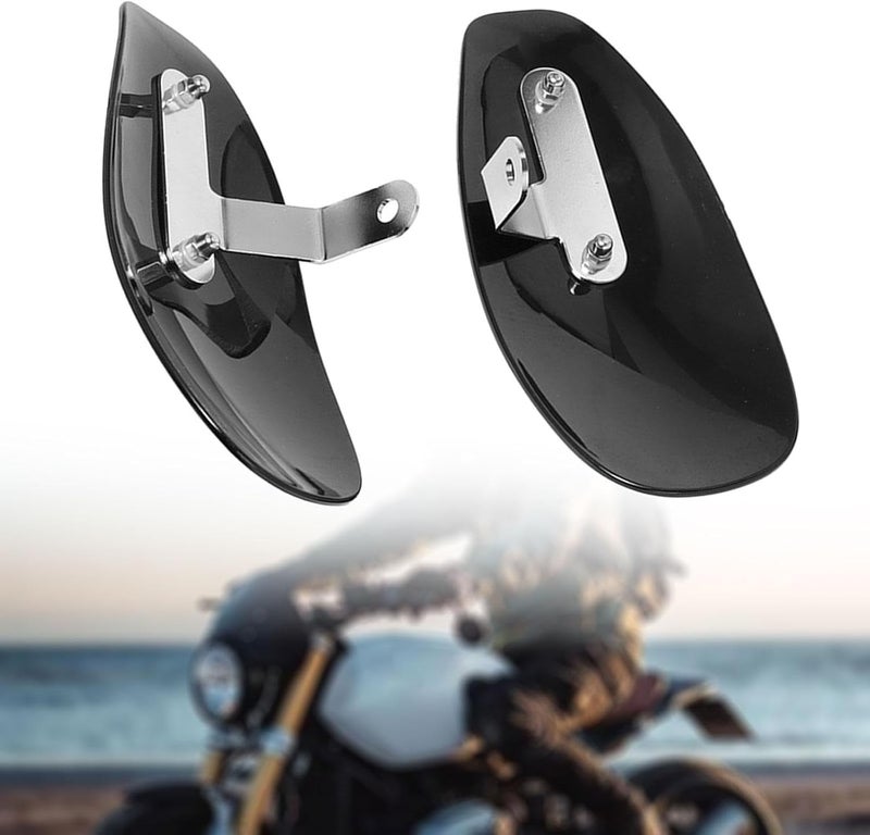 2 Pieces Motorcycle Hand Protector Windshield Deflectors Wind Deflector Premium Metal PVC Suitable for Riding, Black - Image 4