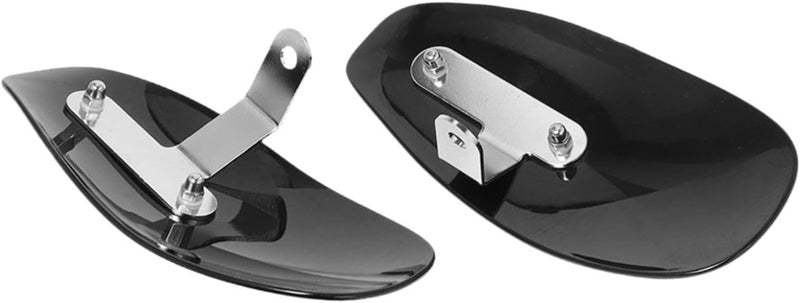 2 Pieces Motorcycle Hand Protector Windshield Deflectors Wind Deflector Premium Metal PVC Suitable for Riding, Black - Image 1