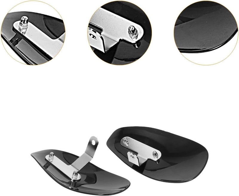 2 Pieces Motorcycle Hand Protector Windshield Deflectors Wind Deflector Premium Metal PVC Suitable for Riding, Black - Image 2