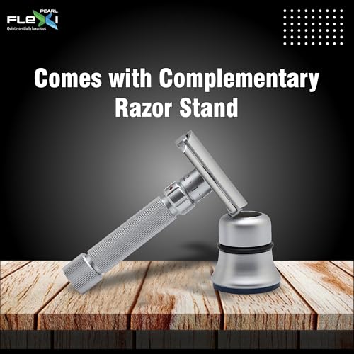 Pearl Flexi Adjustable Safety Razor Version V12 - Reusable Metal made of 100% Brass | Adjustable from 1 to 6 Eco Friendly Double Edge for Men | Men's Shaving for | Holi Gift Option - Image 2