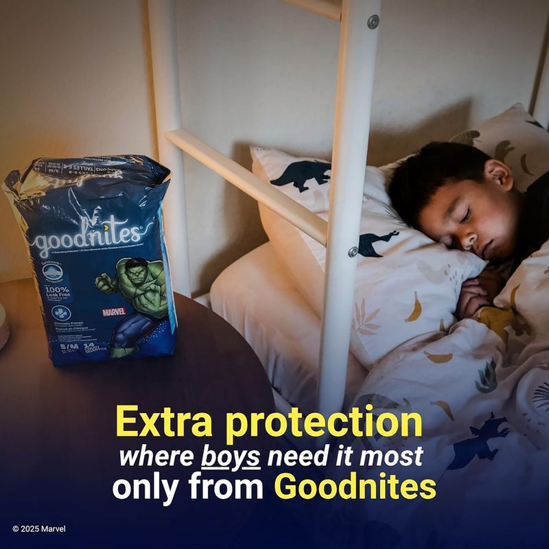 Goodnites Boys' Nighttime Bedwetting Underwear, Size S/M (43-68 lbs), 44 Ct (2 Packs of 22), Packaging May Vary - Image 2