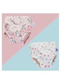 insular Cotton Diaper 6 Layer Breathable Toddler Training Pants 2 Counts For Baby Girl  - Image 1