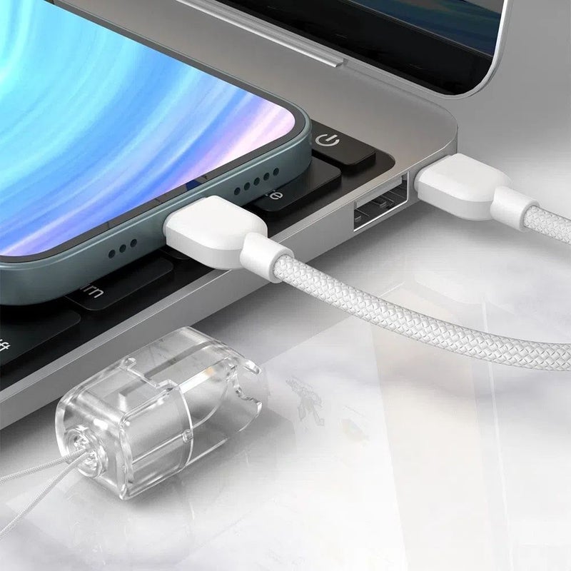 كابل أبيض بطول 7.87 بوصة من نوع Apple من Type C إلى Lightning لتخزين خط البيانات - Image 4