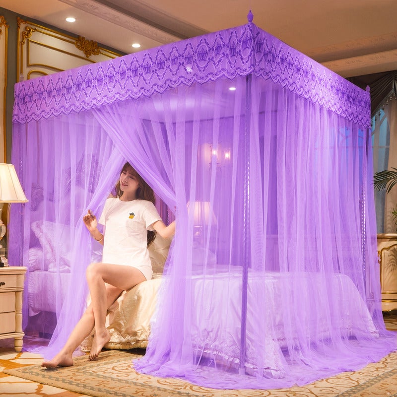 New Palace Floor-To-Floor Mosquito Net Three-Door 1.5M Encryption Anti-Mosquito Net Yarn Bold Bracket Home - Image 3