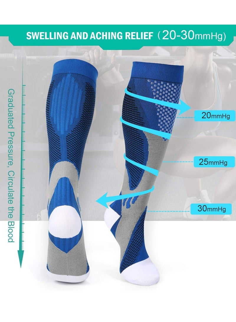 KASTWAVE جوارب ضغط (3 أزواج) للرجال للدورة الدموية 20-30 مم زئبقي جوارب ضغط طبية للنساء للتمريض - Image 3