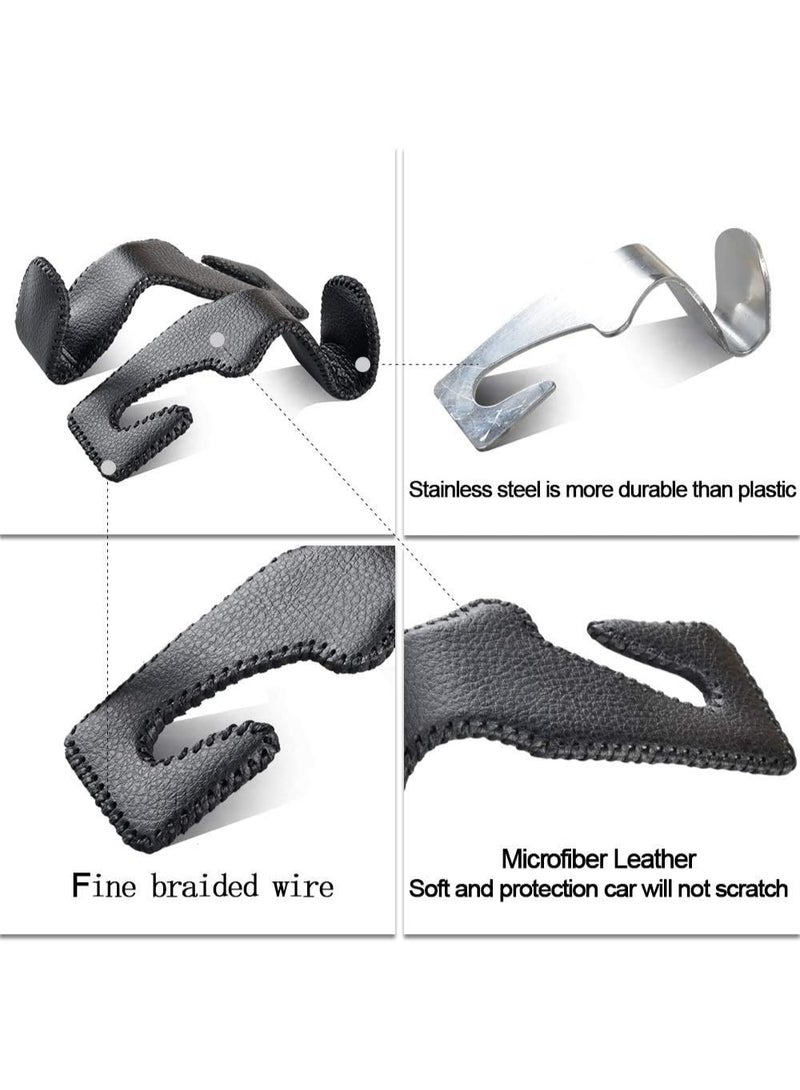 Leather Car Seat Headrest Hook for Handbag, Groceries & Hat – Single Piece Car Organizer Hook - Image 5