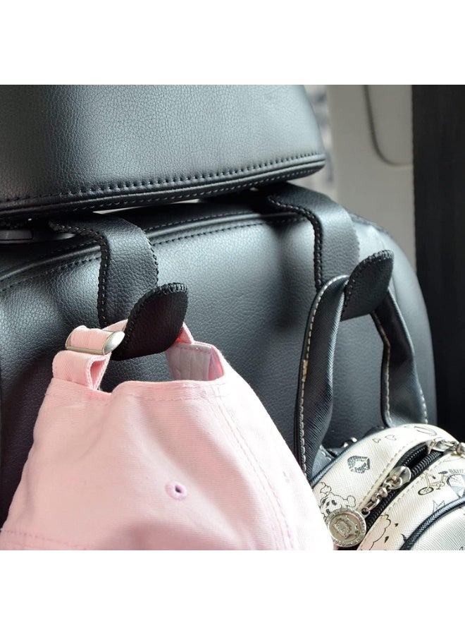 Leather Car Seat Headrest Hook for Handbag, Groceries & Hat – Single Piece Car Organizer Hook - Image 1