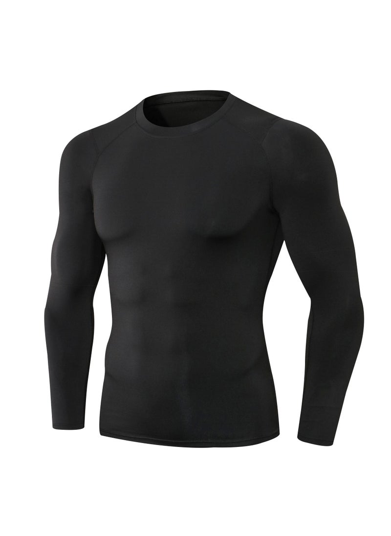 Loquat Men Quick Dry Breathable Long Sleeve Shirt Black  - Image 1
