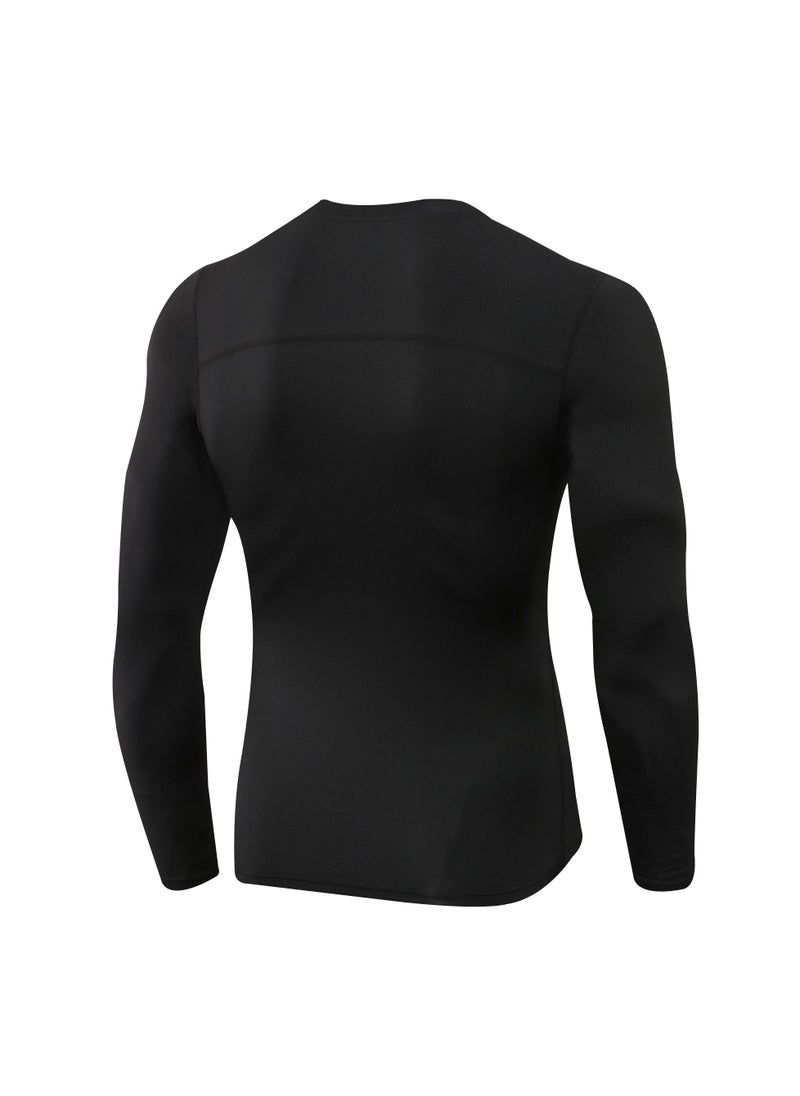 Loquat Men Quick Dry Breathable Long Sleeve Shirt Black  - Image 2