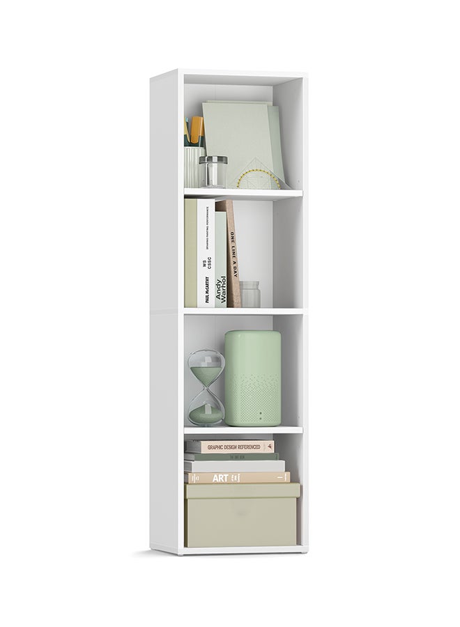VASAGLE Bookcase, Shelf, Storage Cabinet with 4 Compartments, Freestanding Bookcase, Cube Bookcase, for Living Room, Office, Dining Room, Cloud White - Image 1