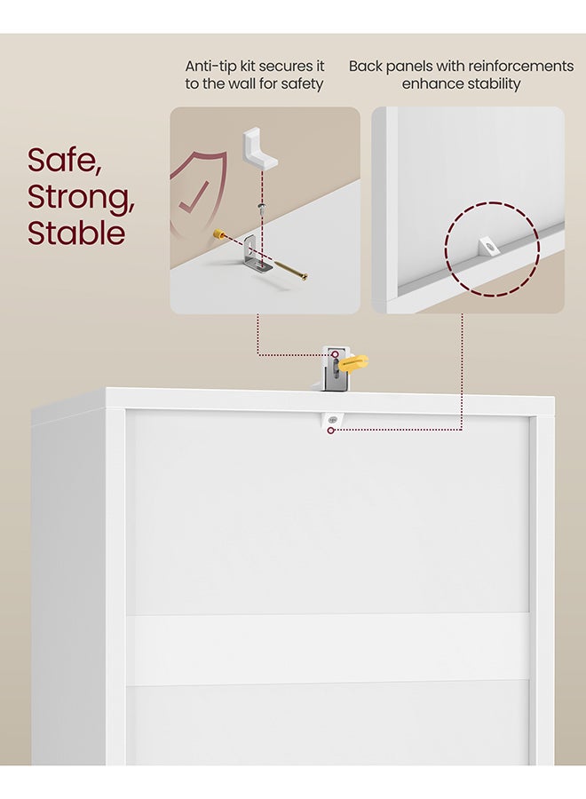 VASAGLE Bookcase, Shelf, Storage Cabinet with 4 Compartments, Freestanding Bookcase, Cube Bookcase, for Living Room, Office, Dining Room, Cloud White - Image 4