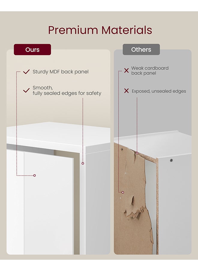 VASAGLE Bookcase, Shelf, Storage Cabinet with 4 Compartments, Freestanding Bookcase, Cube Bookcase, for Living Room, Office, Dining Room, Cloud White - Image 5