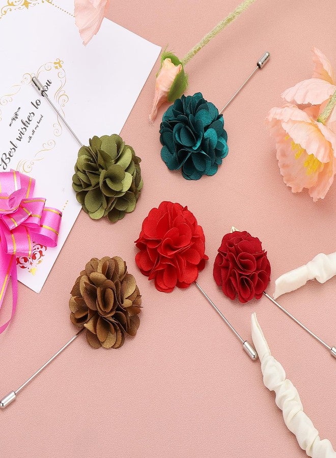 PATIKIL Flower Boutonnieres Pin, Lapel Pin for Men Camellia Flower for Suit Wedding Graduation Anniversary Brooch Outfit Accessories, Red - Image 3