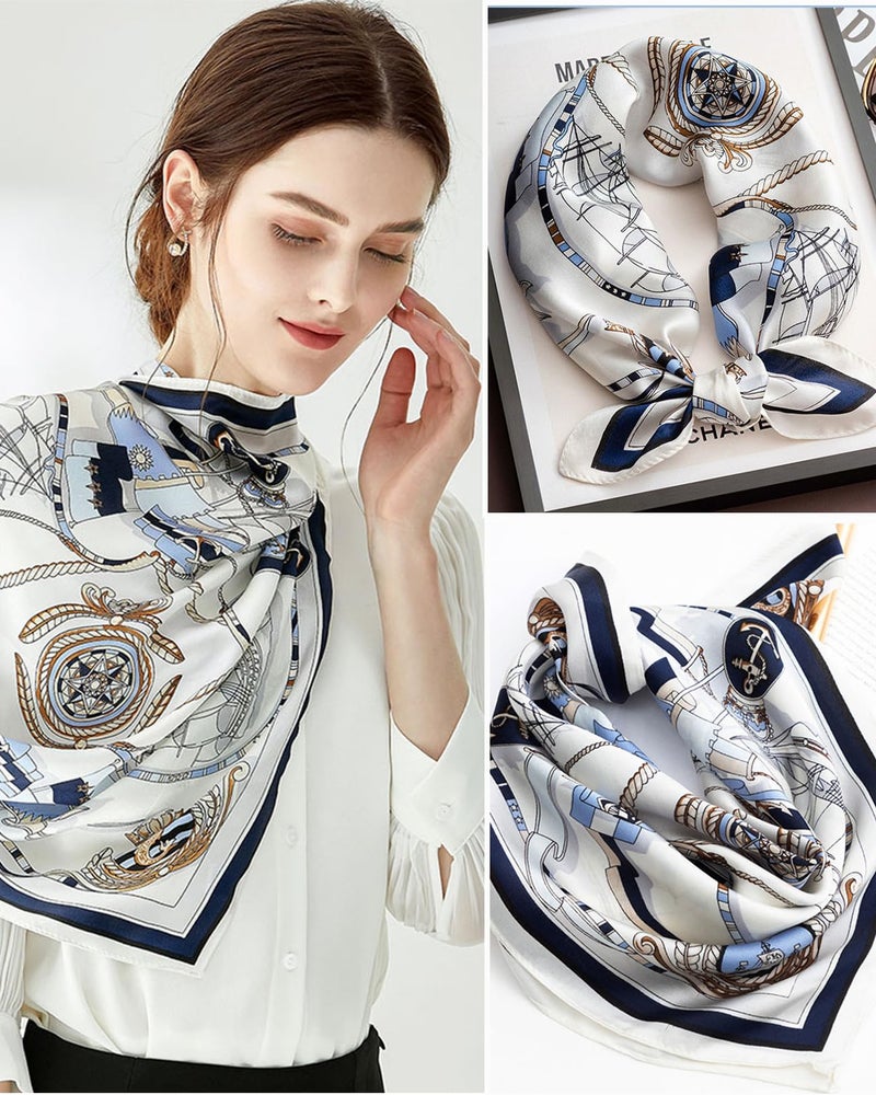 Saiusloa Neck Scarf For Womens Silky Head Scarves Hair Bandanas Square Scarf Fashion Accessories lightweight 27.5 * 27.5inch-17 - Image 2