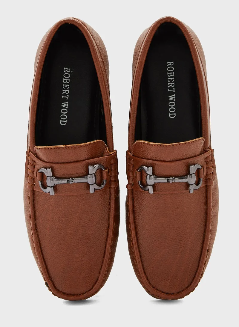 Robert Wood Trim Detail Loafers