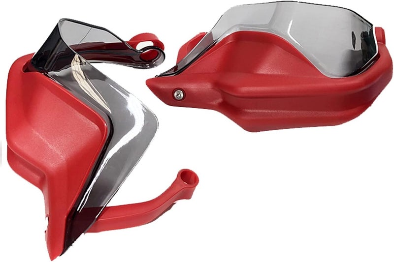 QASULER Motorcycle Handguard Shield Protector - Red