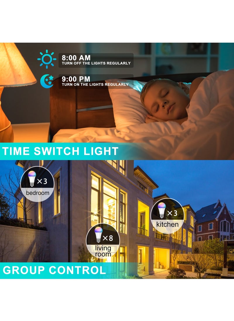 SKY-TOUCH - 1pc Smart Light Bulb, Multi Color Changing Dimmable Smart Wifi And Bluetooth Compatible With Alexa And Google Home Assistant - Image 1