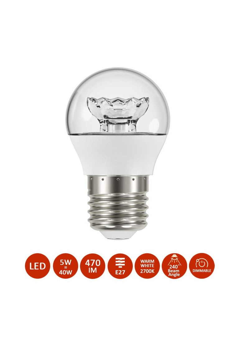 Osram LED E27 classic P 5W Dimmable Bulb, 2700K Warm White – Clear Filament 1 Piece  - Image 1